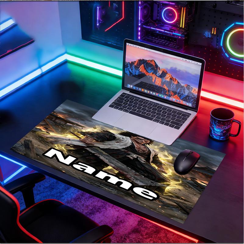 Custom Name Personalized BLEACH Pattern Mousepad, Laptop PC Desk Mat, Decorative Desk Mat for Home Keyboard Pad Gift
