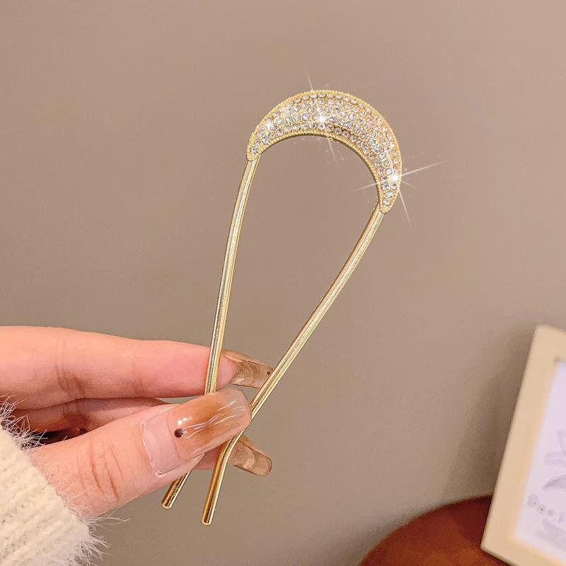 Elegant U-Shaped Chinese Hairpin: Women's Bun Tool, Decorative Insert Comb, Premium Hair Accessory