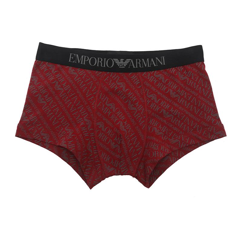 Emporio Armani FW22 Letter Logo All Over Print Boxer Briefs Men underwear Dark-Red 111389-2F506-21475 L