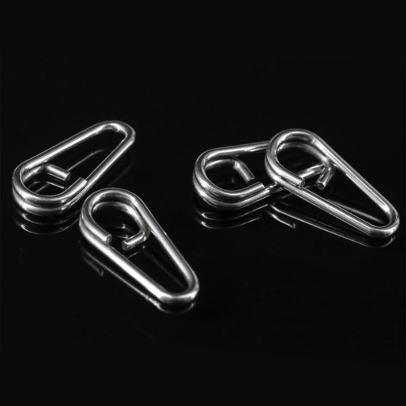 100Pcs High Strength Fishing Oval Split Rings Stainless Steel Split Rings Fishing Lures Connector Lures Rings Enduring