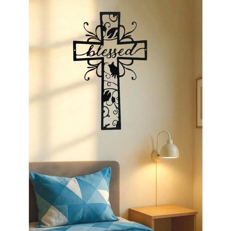 Metal Cross Wall Art Gift for Home and Office Holiday Decor
