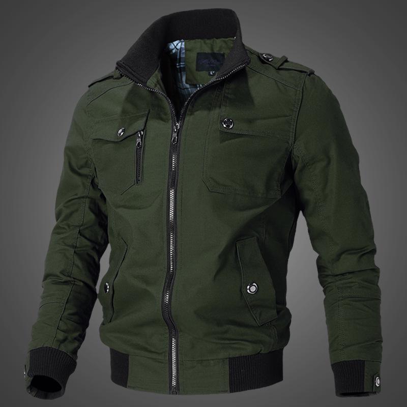 Spring and Autumn Men's Jacket Slim-fit Youth Casual Men's Jacket Washed Cotton Top