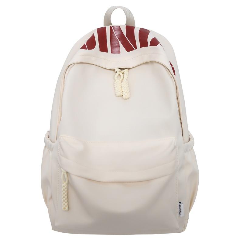 Hochwertiger modischer einfacher Buchstaben-Print lässiger Rucksack Schüler vielseitig große Kapazität Pendlerrucksack