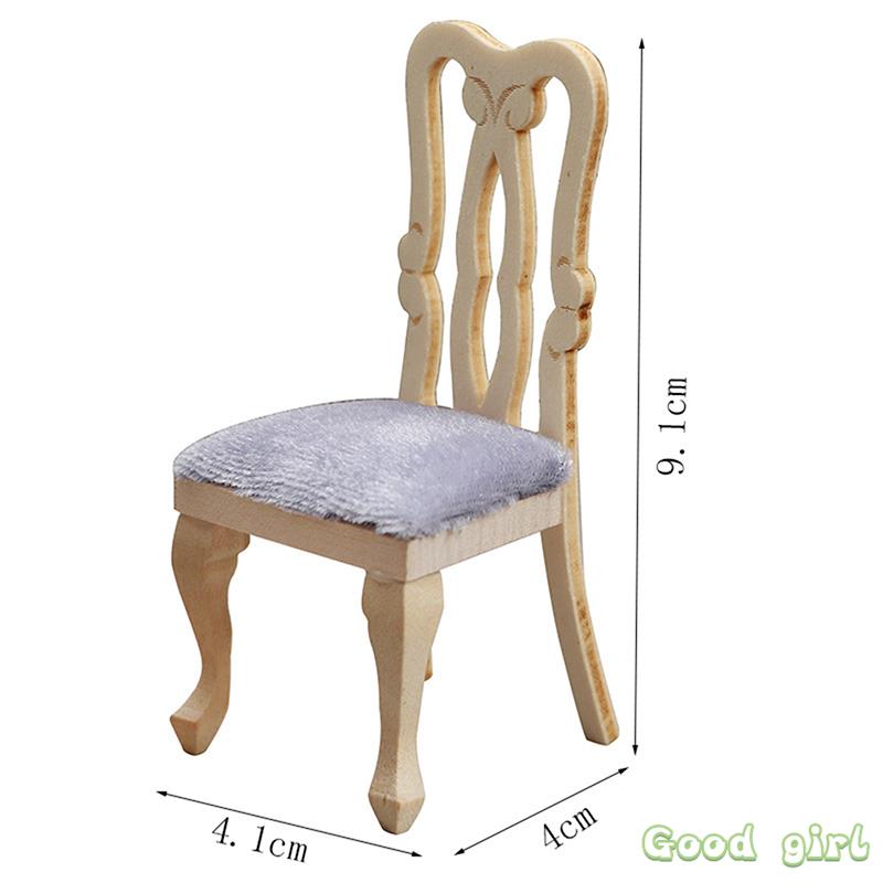 1:12 Dollhouse Miniature Wooden Dining Table Chair Set Simulation Furniture Model Toy For Dollhouse Restaurant Decor 7 Styles