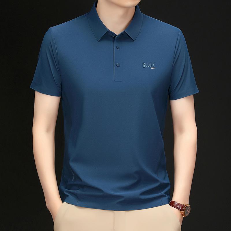 

Футболка с короткими рукавами мужская Ice Silk Seamless Dad Casual с короткими рукавами поло 4XL