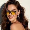 Retro Pilot Women's Sunglasses New Metal Oval Sunglasses Men's Luxury Sunglasses Fashion Outdoor Sunshade Large Frame Sunglasses