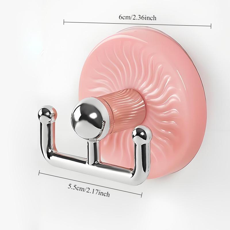 Suction Cup Hook Cute Adhesive Hook Bathroom Door Hanging Rack Kitchen Double Headed Strong Load-bearing Adhesive Hook Key Hooks