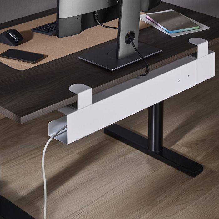 Organisateur de câbles - maclean - mc-333 - longueur réglable 800/1000/1200 mm - charge max 5kg - couleur blanc