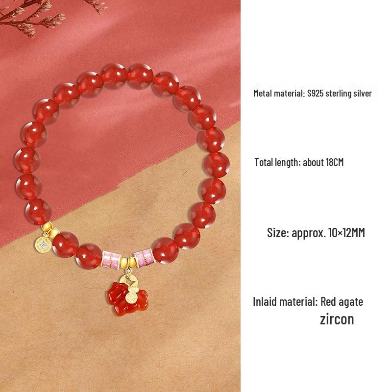 Hetian Jade Wealth Bracelet for Women - Dreamy S925 Silver & Jade New Year Horse Design