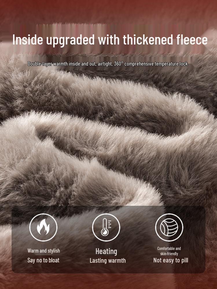 Romon Winter Elderly Men's Thickened Fleece-Lined Casual Cotton Pants