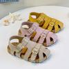 Girls Baotou Sandals New 2025 Summer Boys Hollow Retro Beach Shoes Children Soft Sole Roman Sandals Tide