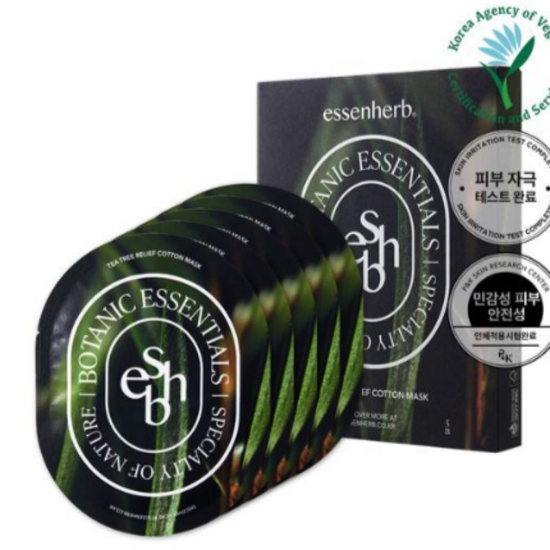 

Эссенция Травяной Чай Чайное Дерево Успокаивающая Хлопковая Маска 5 Штук