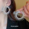 Silver Needle Diamond Circle Earrings, European and American Fashion Exaggerated High-end Earrings, Personalized Trend High-end Earrings Wholesale