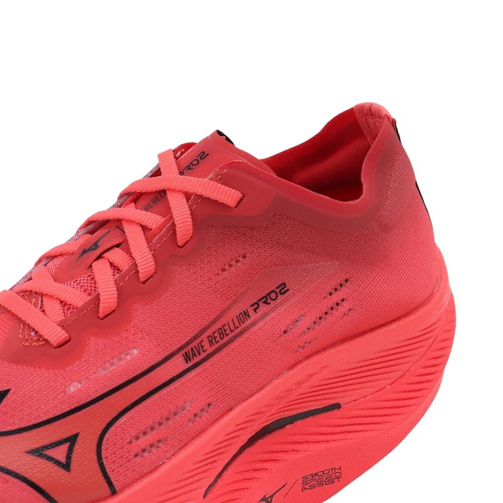 Mizuno Wave Rebellion Pro 2 Track Lightweight and Resilient for and Size 2E Shoes, Jogging, Marathons, Training, Ekiden, Red/Black, 23.0 Cm,