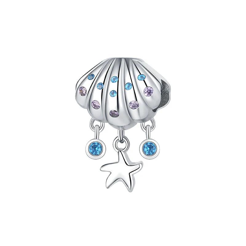 Seastar Turtle Ship Mermaid Ocean Series Pendant Fit Charm Copper Bracelet Diy Women Jewelry Gift Boutique Charms
