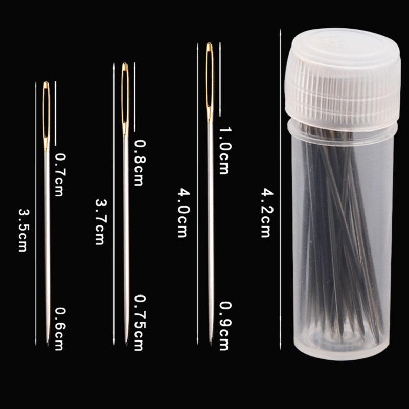 30 Pcs Cross Stitch Needles Gold Tail Needles Blunt Head Needle Thread Tools Mixed Packs 10 Each Of Small Medium And Large Size