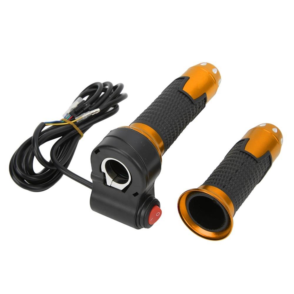 with Button Twist Throttle Grips 12V-99V Throttle Grip Handlebar  Motorcycle Accessories