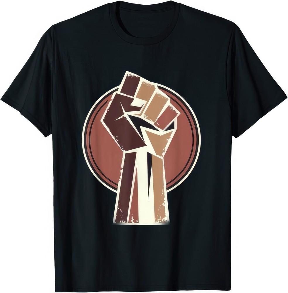 Black History Power Hand Fist Motivation BLM BHM Unity T Shirt