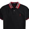Polo Ralph Lauren Striped Logo Embroidered Vertical Button Short Sleeve Polo Shirt Men tops Black 710828371-001