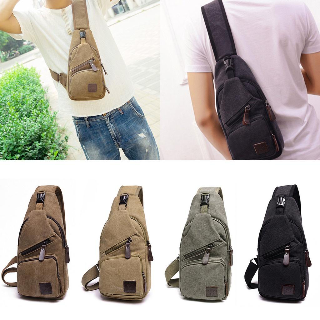Backpack Shoulder Mens Chest Satchel Canvas Crossbody Satchel Pouch Fashion Man
