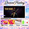 Lenny Kravitz 5D DIY Diamond Painting Custom Name Text, Full Drill Rhinestone Mosaic Art Home Gift