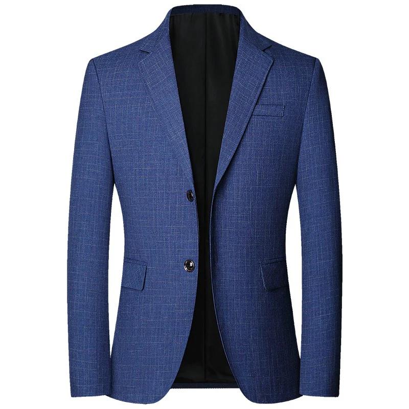 Spring Autumn Men's Wedding Suits Blazer Check Autumn Single Breasted Suits Blazers Men Blazer for Men's