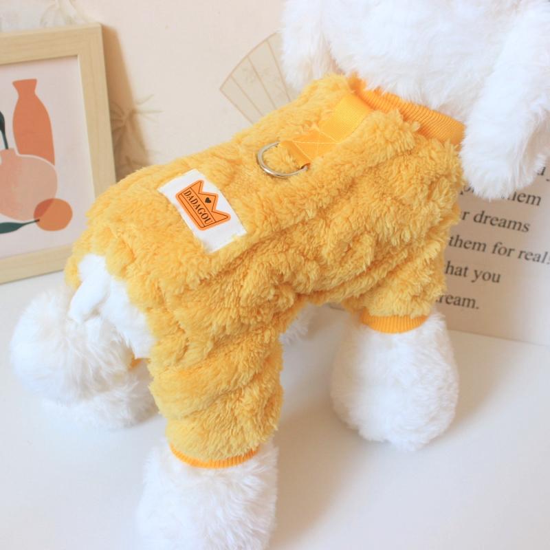 Dog clothes, autumn and winter clothes, new pet clothing can be towed, thickened bear four-legged velvet clothes, pet supplies