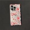 Clear Square Back Tube Case Protection For iPhone 12 13 14 Pro Max 15 Plus 11 16 ProMax Anti-Oxygen,Loving Roses Pattern Casing