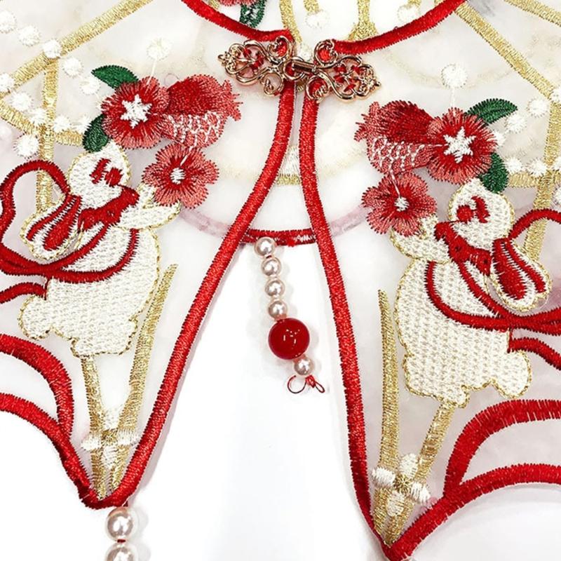 Hanfu Collar False Collar Yunjian Embroidery Lace Studded Bridal Collar Traditional Chinese Hanfu Yunjian