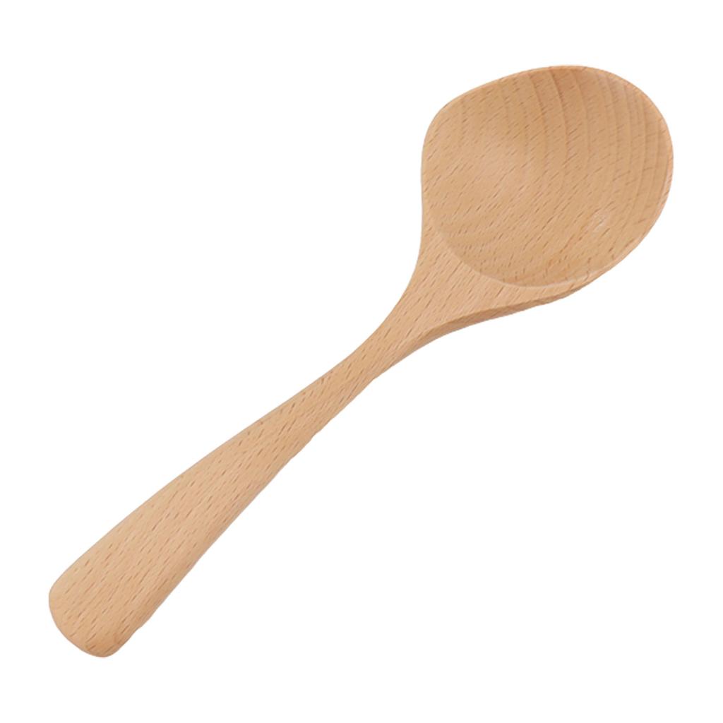 Wooden Soup Spoon Fine Polishing Handcrafted High Temperature Resistant Long Handle Wooden Spoons for Restaurant
