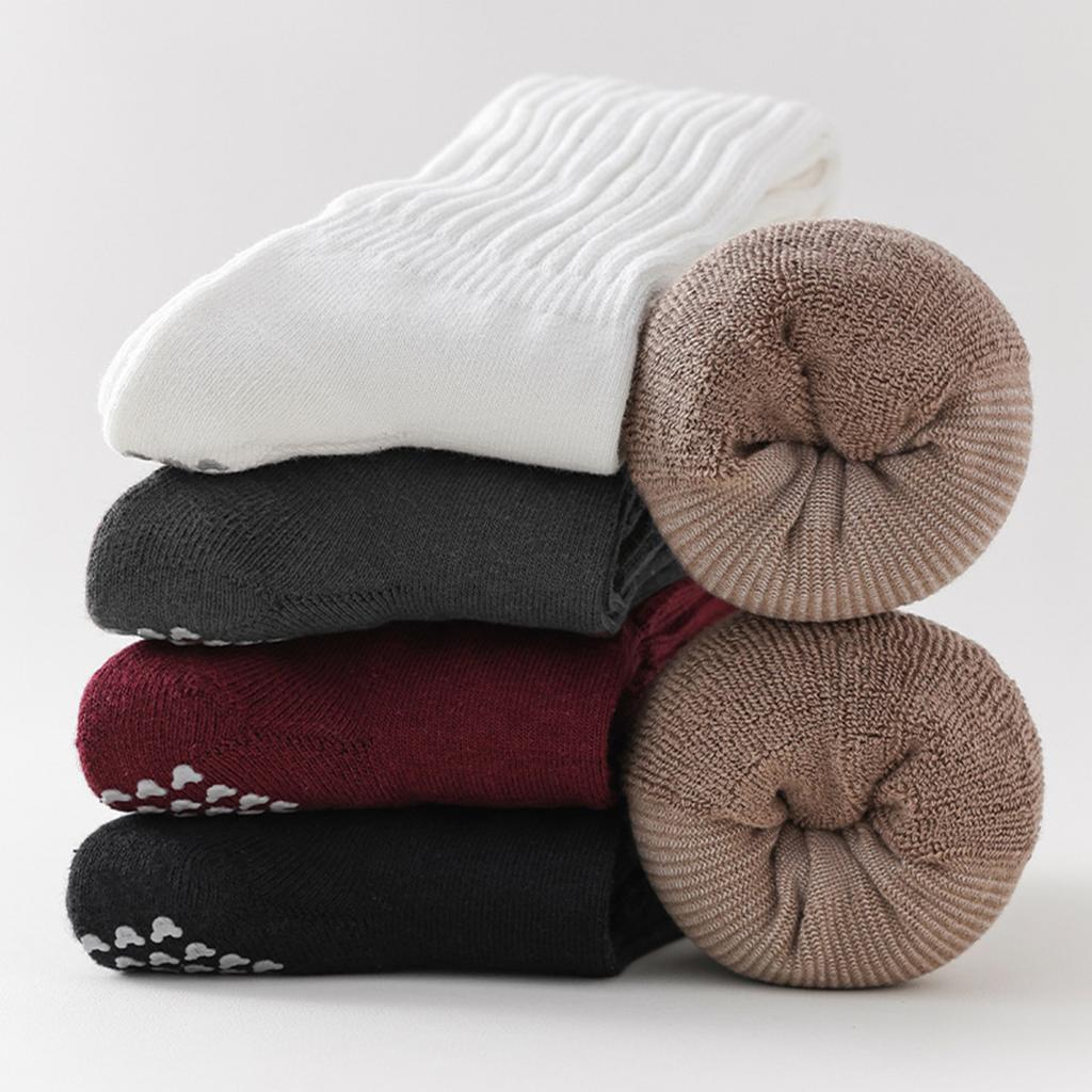 1 Pair Women Winter Yoga Socks Compression Yoga Socks Silicone Bottom Long-tube High Elasticity Wrapping Anti-slip Socks Warmth Stockings