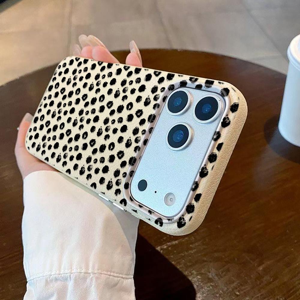 Black Polka Dots Silicone Phone Case For IPhone 17 Air 16 15 14 13 12 11 Pro Max 15 Pro 15 Plus 16e Shockproof TPU Soft Cover