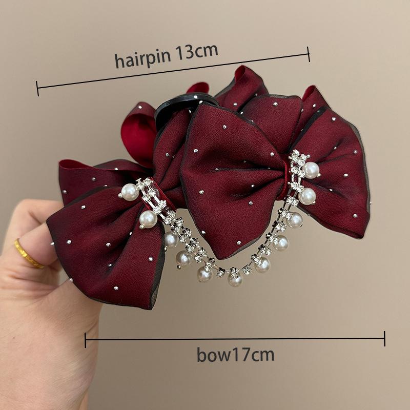 

Заколка-бантик из сетки гипсофилы женская сбежавшая принцесса большая акула заколка для волос аксессуары головной убор красный