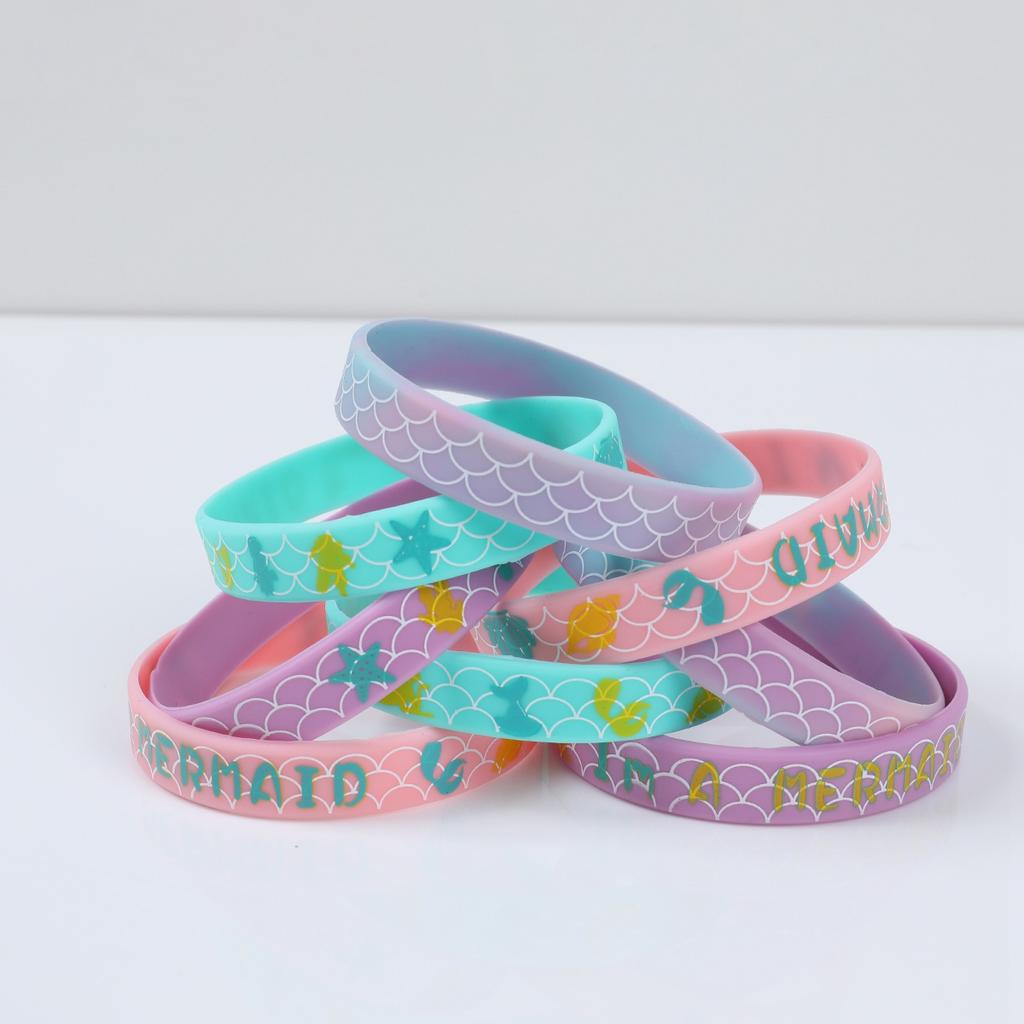 8 stücke Meerjungfrau Silikon Armbänder Geburtstag Party Favors Mädchen Jungen Goodies Bag Füllstoff Unter Dem Meer Armband Schule Belohnung Geschenke