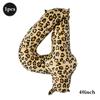 Leopard Print Number Foil Balloons 0-9 Jungle Safari Animal Theme Kids Birthday Party Decorations Baby Shower Helium Toys Globos