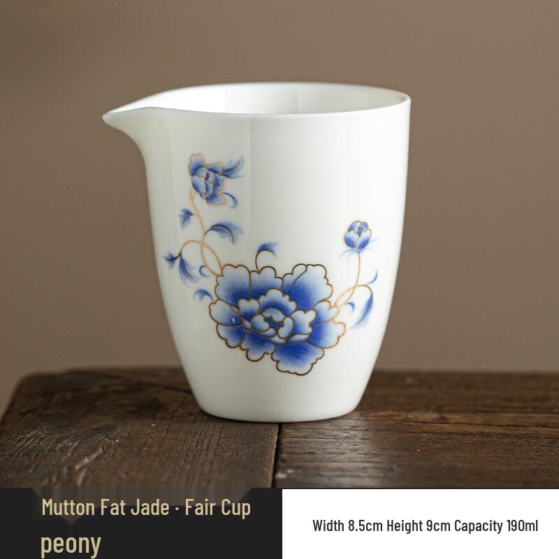 Mutton Fat Jade Peony Tea Fairness Cup Set
