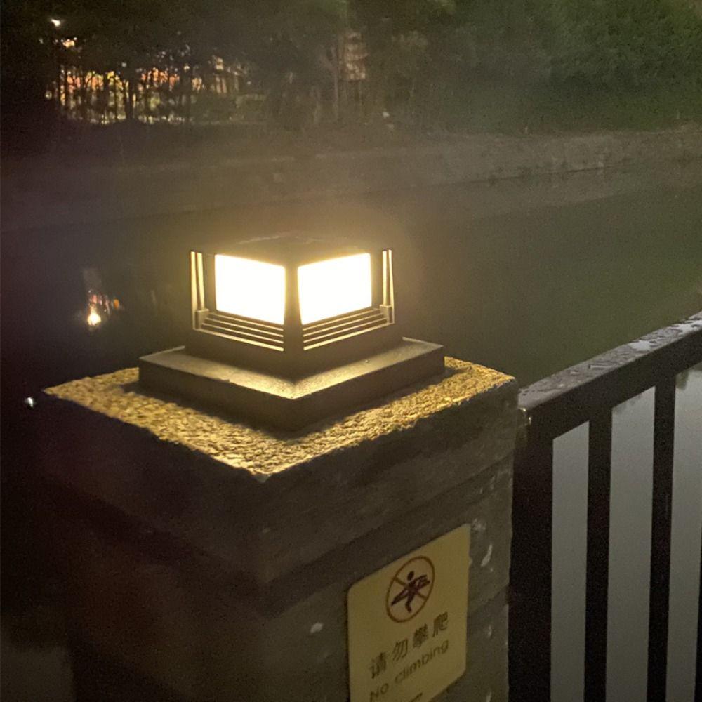 

Square Solar Column Light Solar Powered Villa Column Lamp Fence Gate Pillar Lamp Garden Decoration