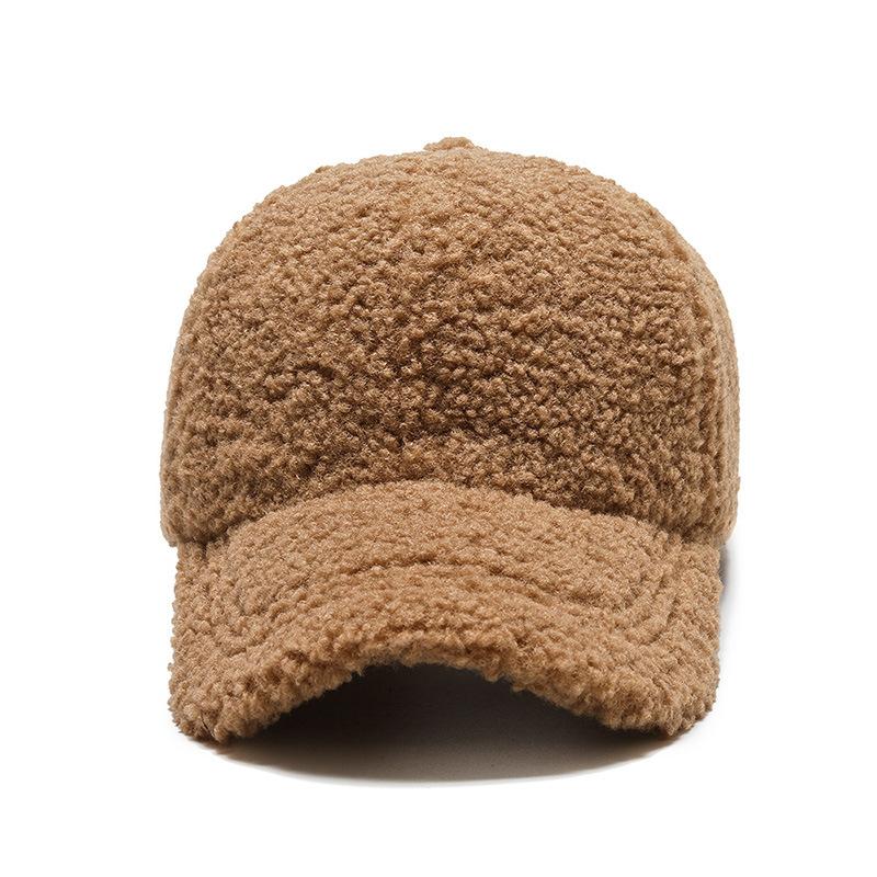 Light Board Lamb Wool Hat Women's Autumn and Winter Korean Version Trendy Cap Internet Celebrity Teddy Fleece Thickened Thermal Baseball Cap