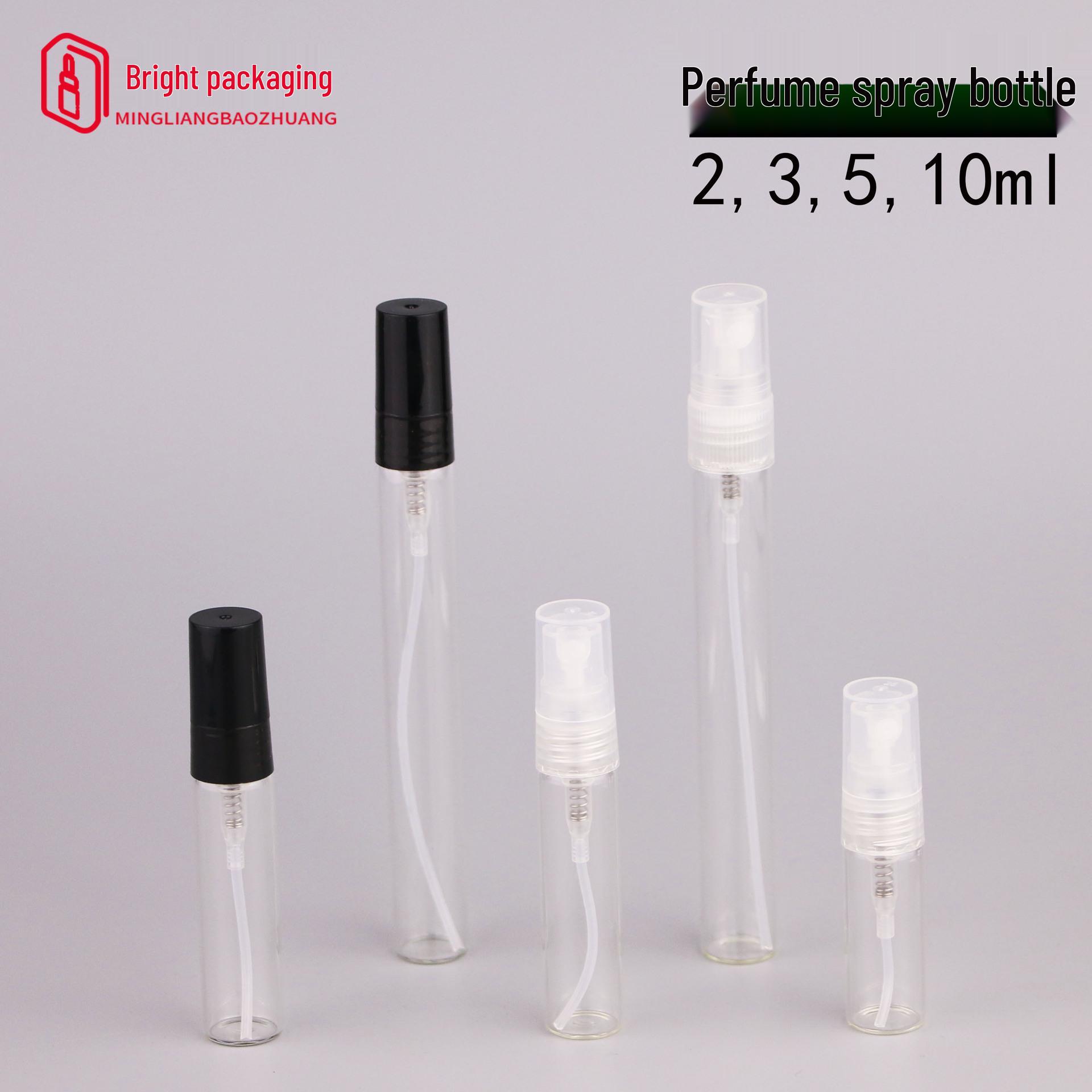 2ml Perfume & 5ml Spray Travel Bottle Set - Transparent Borosilicate Glass for Cosmetics Transparent Striped Spray Head; 3ml; Glass