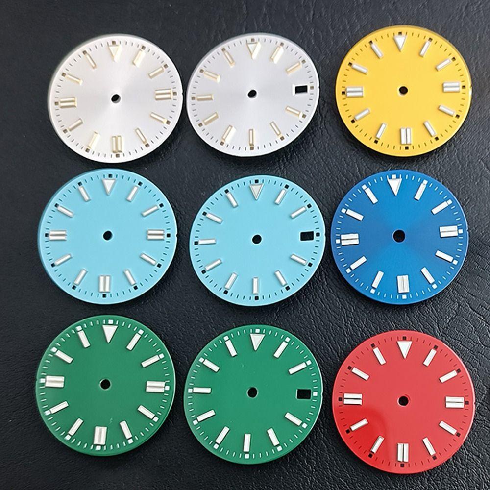 28.5MM Dial Size Green Luminous Dial Colorful Watch Movement Dial for NH35 8215 2836 Watch
