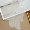 White Organza Patch Big Flower Handmade Diy Clothing Decoration Accessories Embroidery Corsage Cloth Sticker With Beads