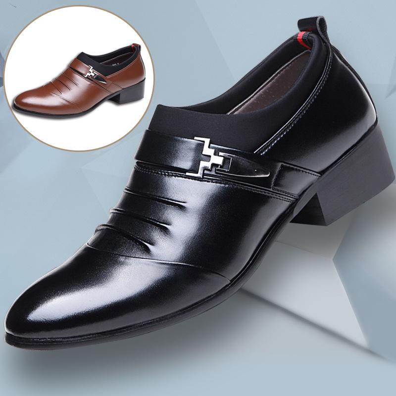 Aofu 2266 Men's Pointed Toe Slip-On Leather Formal Shoes