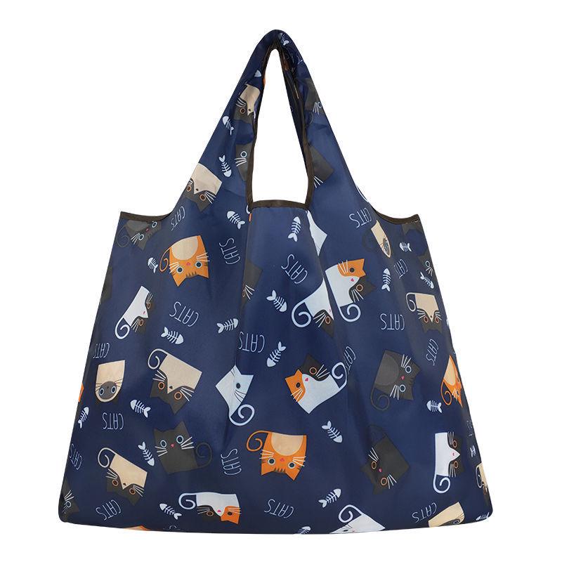 Women's Eco-Friendly Cute Cartoon Waterproof Shopping Bag - Lightweight and Foldable with Large Capacity