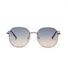 Glasses 219151 Round High-End Gradual Change Round Face Thin Sunglasses Women Sunglasses Men