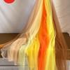 Kindergarten Autumn Ambiance Chinese Style Orange Fabric Drapes - Soft Gauze Fairy Mist
