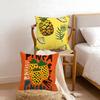 Pineappleillustration Cushion Cover Anti-Dust Mite Short Plush Pillowcase - Invisible Zipper Silky Soft Sofa Cushion Cover