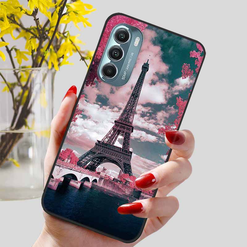 Fashion Lovely Cute Black TPU Silicone Phone Cover for Motorola Moto G Stylus 4G 5G 2022 Protect Soft Bumper Shells Coque Capa