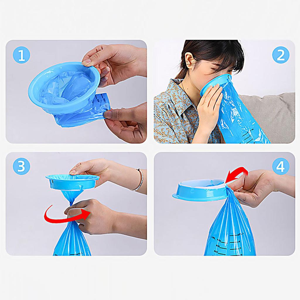 12/25Pcs Vomit Bag 1000ml Disposables Barf Bag Throw Up Emesis Bag for Nausea Travel Motion Morning Air Sea Sickness