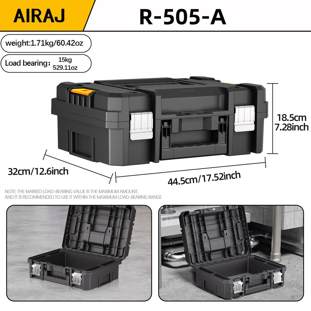 AIRAJ Stackable Modular Combo Toolbox Set -Portable Combo ToolBox with Wheels for Space-Saving Modular Assembly & Easy Mobility!