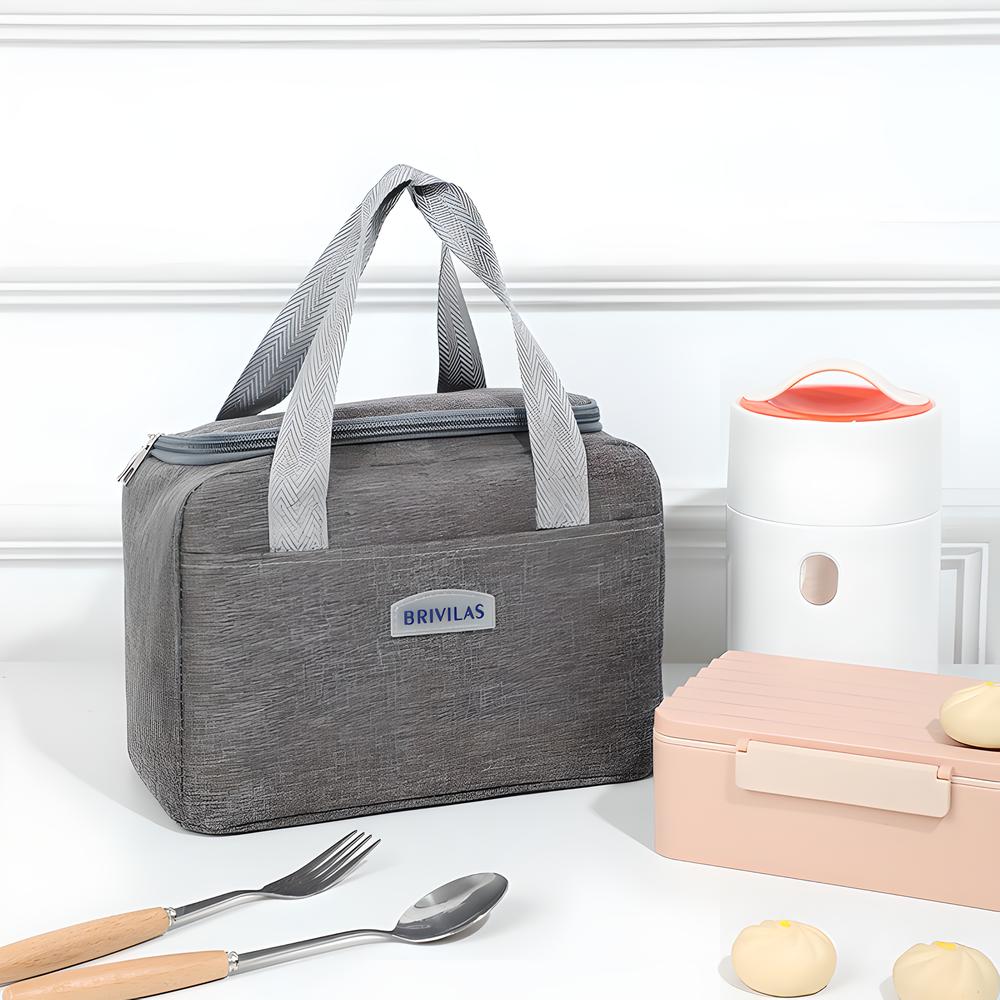 Tragbare Isolierte Thermische Lunchtaschen Tasche Reißverschlussversiegelung Große Kapazität Pendeln Büro Outdoor Picknick Schule Brunch Tragetasche